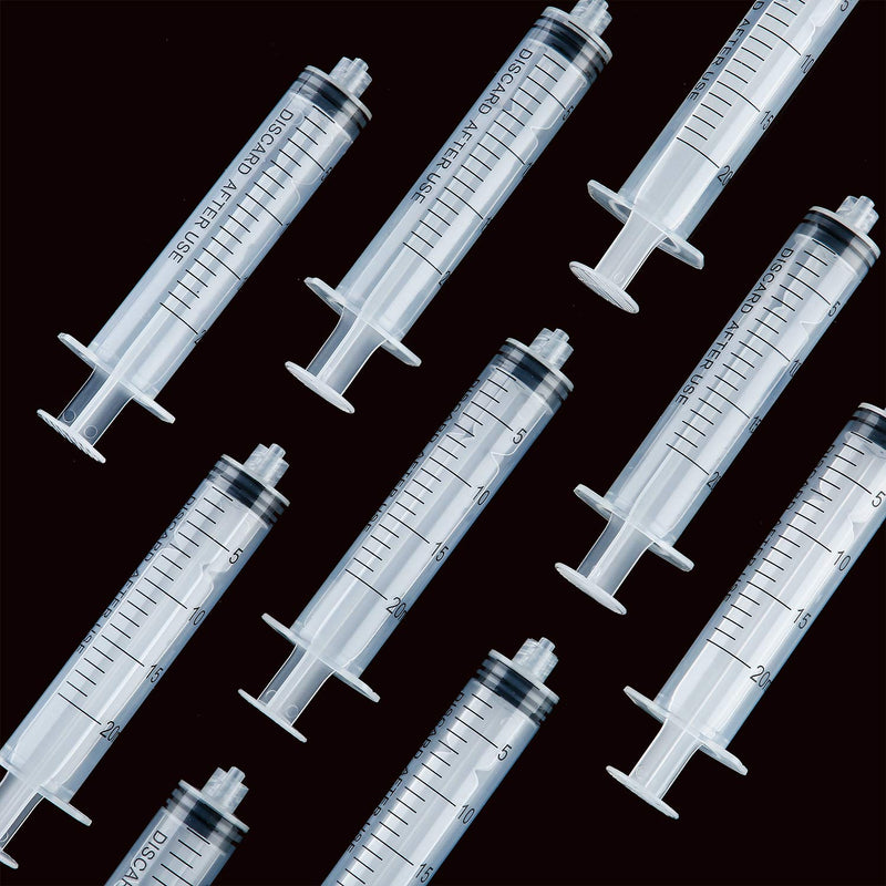 [Australia - AusPower] - TecUnite 20 Pack Syringe Without Needle, Plastic Curved Syringes for Epoxy Resin, Craft, Feeding Pets Animals, Oil or Glue Applicator(20 ML) 20 ML 