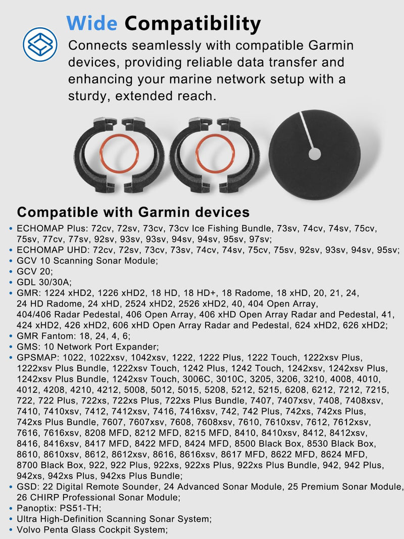 010-10550-00 Marine Network Cable,GMS 10 Cable 10 Feet with Split Connector and Waterproof Cap for Marine RJ45 Compatible with Garmin Navigation Screen Devices 10-Feet