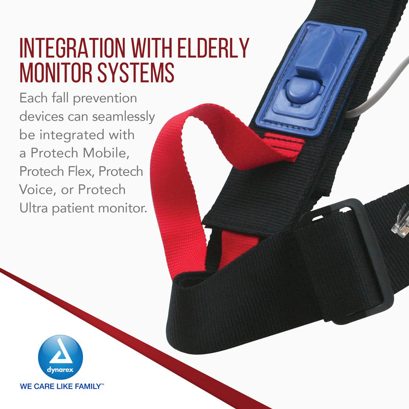 [Australia - AusPower] - Dynarex Chair Alarm Seatbelts - Easy On & Off Wheelchair Belt for Monitoring - Chair Alarms and Fall Prevention for Elderly Patients - Compatible with Protech Monitor Devices 