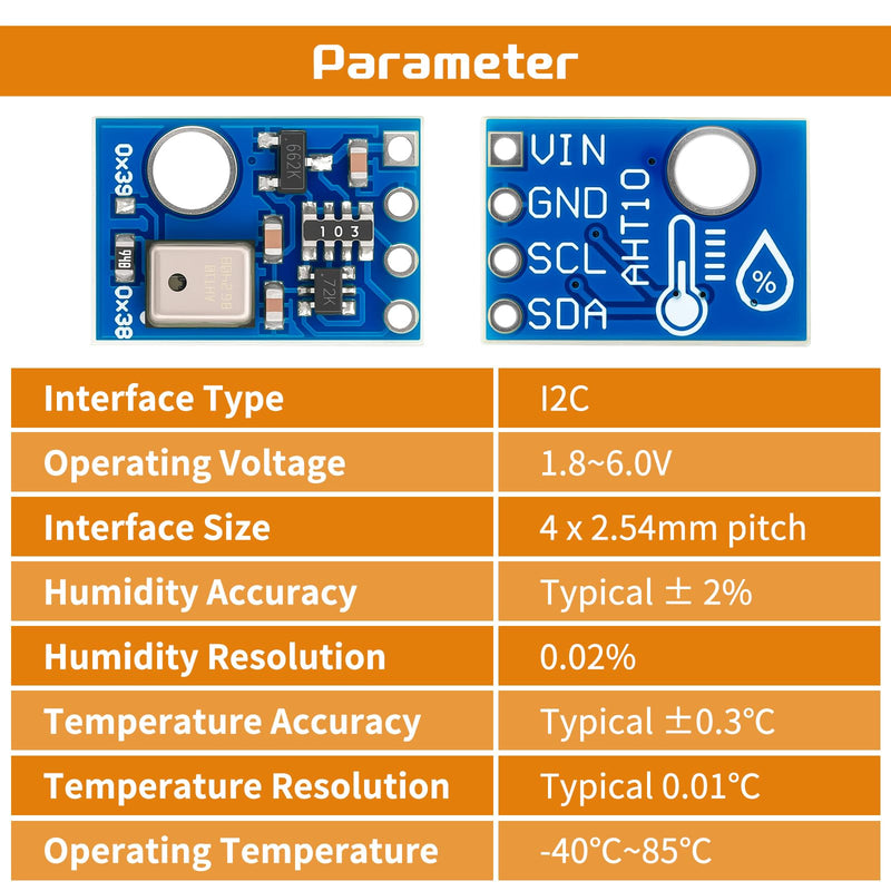[Australia - AusPower] - 10pcs AHT10 Temperature and Humidity Sensor Module High Precision I2C IIC Communication Replace DHT11 SHT20 AM2302 