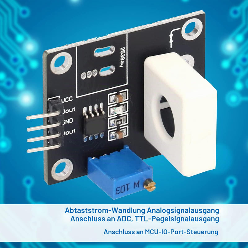 ARCELI DC 5V WCS1700 Hall Current Detection Sensor Module 70A with Adjustable Short Circuit Overcurrent Protection for LM393 Operational Amplifier