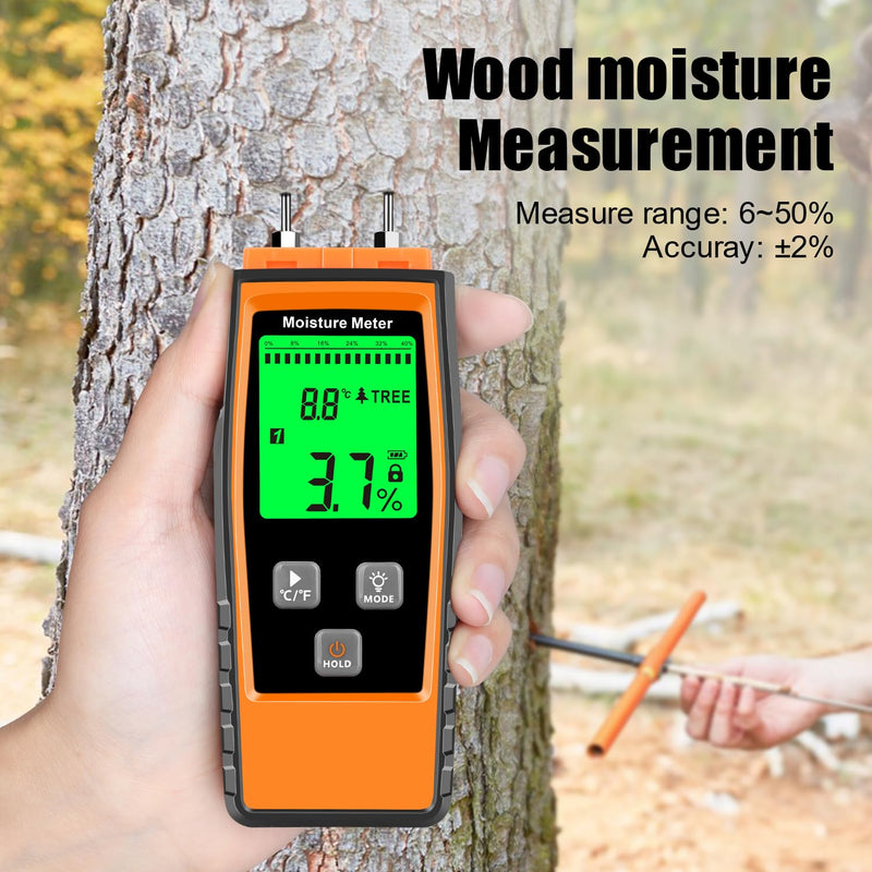 [Australia - AusPower] - XRCLIF Wood Moisture Meter, Wood Moisture Meter for Lumber Walls Logs, Firewood Moisture Detector Caravans Lumber Concrete Floors, Moisture Detector for Drywall 