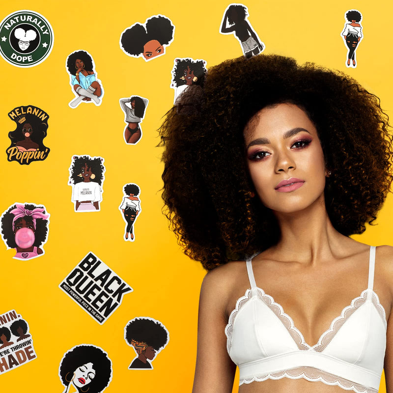 [Australia - AusPower] - Zonon 100 Pieces Melanin Stickers Black Girl Pop Singer Computer Decal for Laptop Water Bottles Skateboard Graffiti Patches, Trendy Waterproof Vinyl Stickers for Teens (Stylish) Stylish 