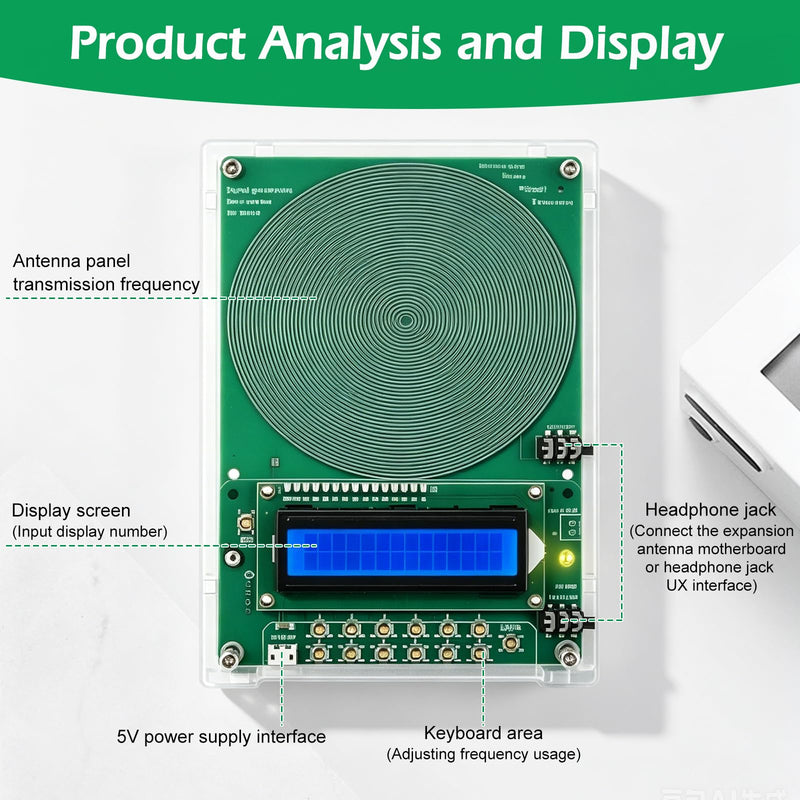 Frequency Generator 7.83 Hz with Display, 0.1 Hz to 99999 Hz Portable Wave Generator for Home and Office Adjustable Frequency Generators for Relaxation, Sleep and Concentration in Everyday Life