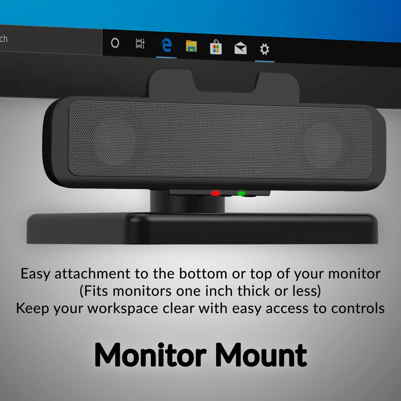 [Australia - AusPower] - Cyber Acoustics USB Speaker Bar (CA-2890) – Stereo USB Powered Speaker, Easily Clamps to Monitor, Convenient Controls 