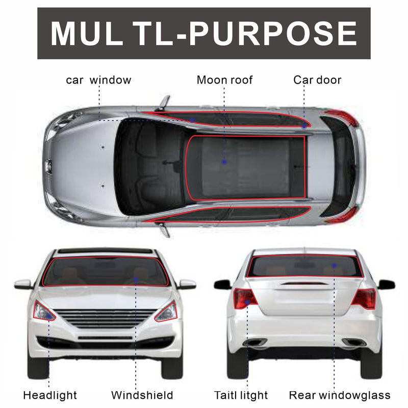 [Australia - AusPower] - 13 Ft Butyl Sealant Tape, Waterproof Butyl Rubber Sealant, Diameter 1/4" Rubber Sealant for Installing Car Doors, Windows, Car Audio 1/4 in x 13ft 