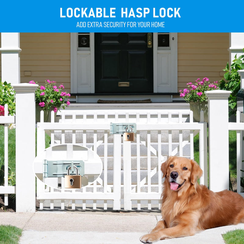 [Australia - AusPower] - 3-1/2" Swivel Staple Safety Hasps, Gate Door Hasp Latch with Twist Knob, HOME MASTER HARDWARE Padlock Clasp Lock Hasp Fence, Gate, Cabine, 4 Pack 