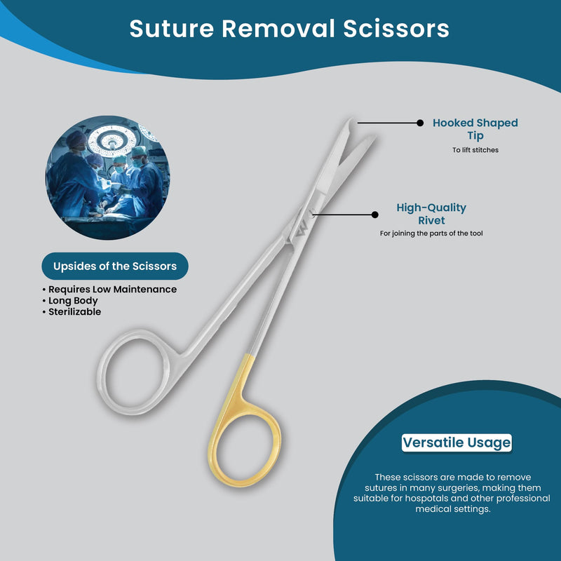 [Australia - AusPower] - Premium Quality Suture Scissors with extra Fine Sgarpness (13 CM) 13 CM 