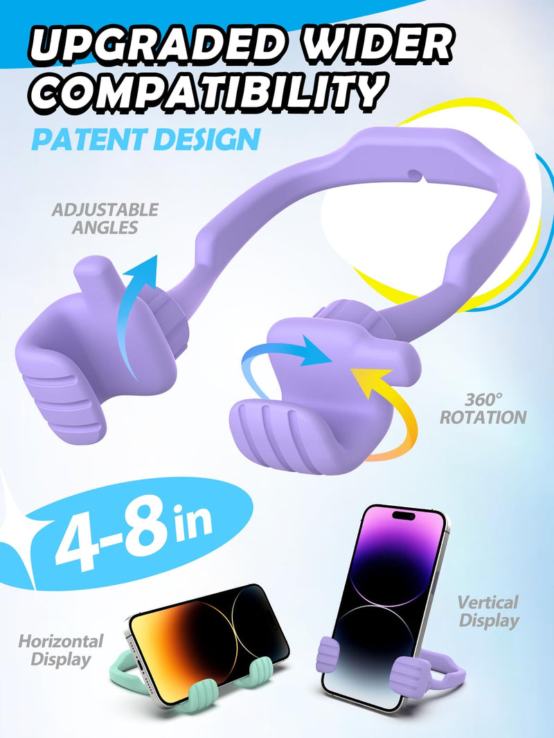 [Australia - AusPower] - Cell Phone Stand Thumbs Up Lazy Phone Stand - 2 Pack Phone Holder 2024 College Graduation Gifts for Her Him Cellphone iPhone Stand for Desk Birthday Gifts for Teens Girls Boys Adults Women Men Wife Purple & Green 