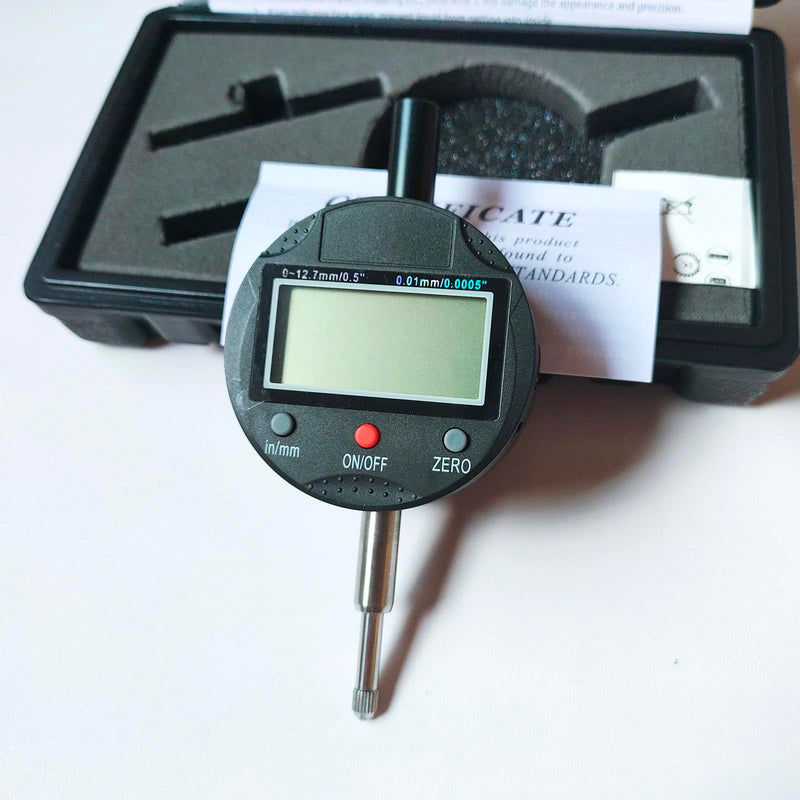 [Australia - AusPower] - Measurement Indicator, Digital Dial Gauge 0-12.7 mm (0-0.5 in) for 3D Printers, CNC Machines, Workshops, CNC Machines, Table Saws and More(Percent 12mm) 0-0.5 Inch/12.7 mm 