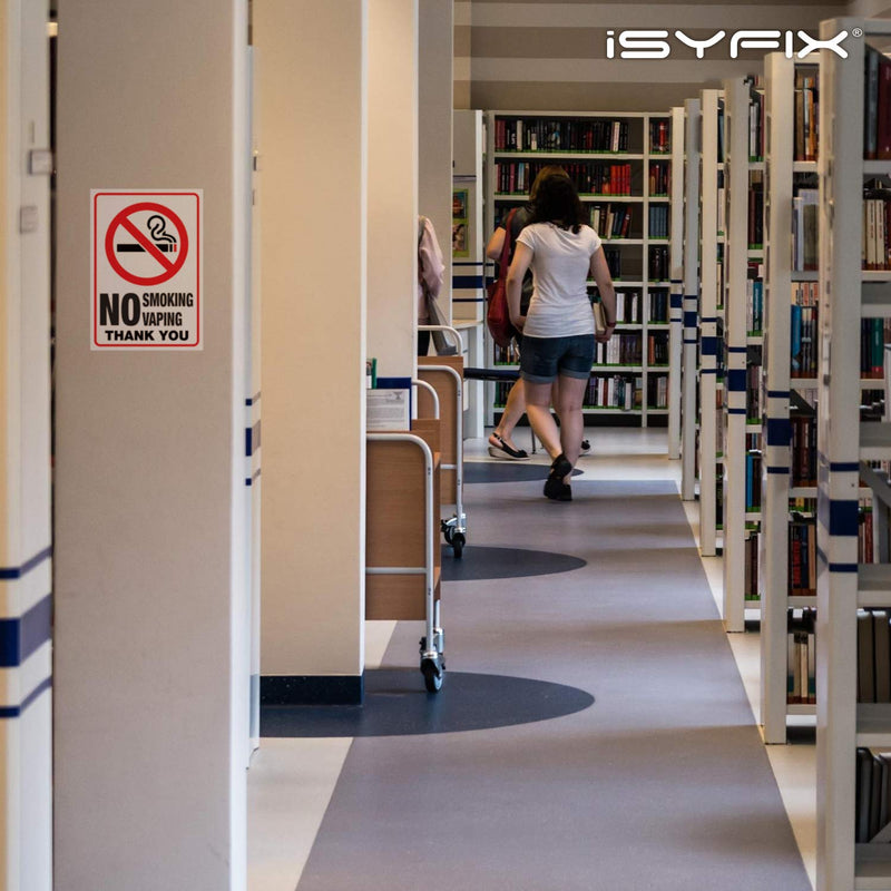 [Australia - AusPower] - iSYFIX No Smoking No Vaping Sticker Sign - 2 Pack 7x10 inch – Premium Self-Adhesive Vinyl, Laminated for Ultimate UV Protection, Weather, Scratch, Water & Fade Resistance, Indoor & Outdoor 7x10-inch 