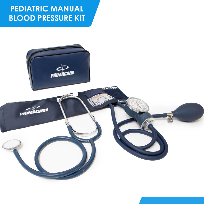 [Australia - AusPower] - Primacare DS-9194 Classic Series Pediatric Blood Pressure Kit, Long Lasting Latex Inflation System with Stethoscope and Leatherette Case 