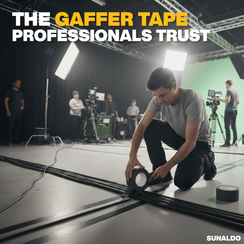 Gaffers Tape Heavy Duty, Easy to Rip, Residue-Free Professional Grade Floor Tape for Electrical Cords, Matte Finish Non Reflective, Weather Resistant (3, Black, 2" x 30 Yards) 3