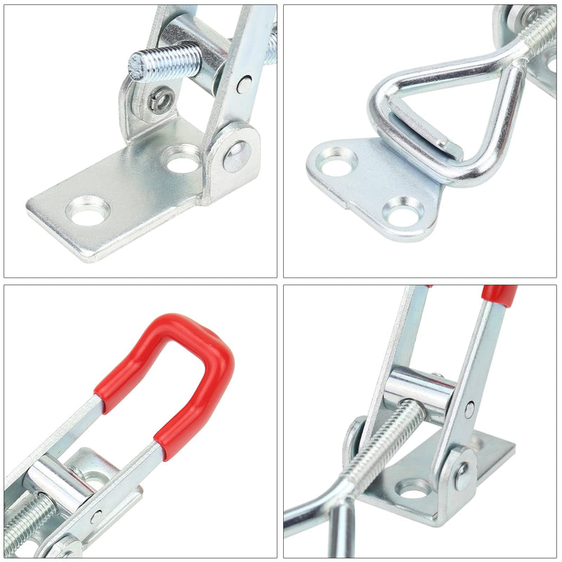 [Australia - AusPower] - 6 Pieces Adjustable Toggle Clamps, Heavy Duty Toggle Latch Clamps, Pull Latches for Doors, Cabinets, Wooden Boxes, 150Kg 330Lbs Holding Capacity with Screws 6 