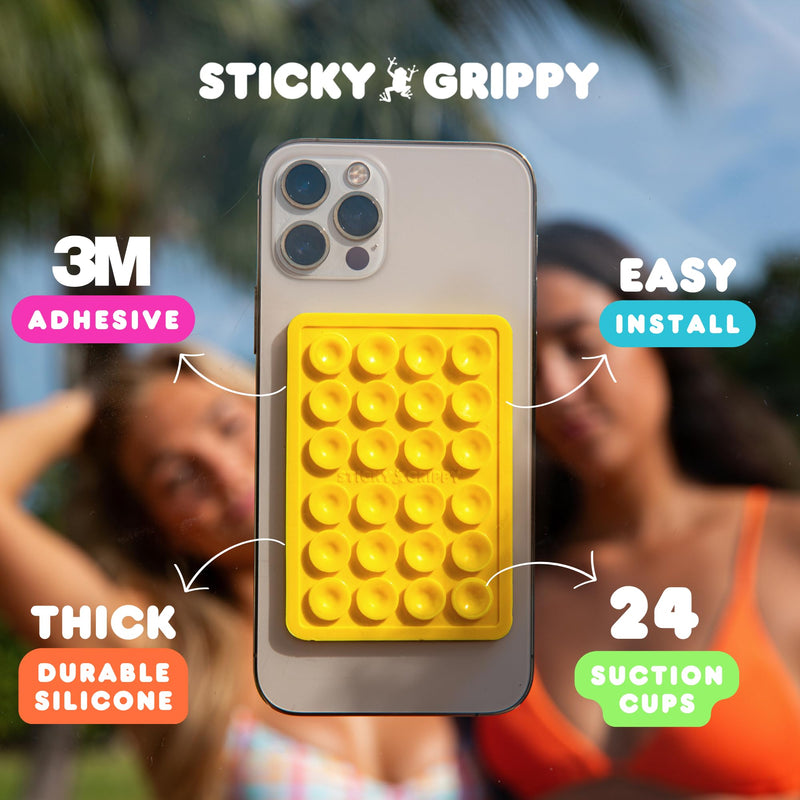 [Australia - AusPower] - Suction Phone Case Mount, Silicon Adhesive Phone Accessory for iPhone and Android, Hands-Free Fidget Toy Mirror Shower Phone Holder, Tiktok Videos and Selfies (Translucent) Translucent 