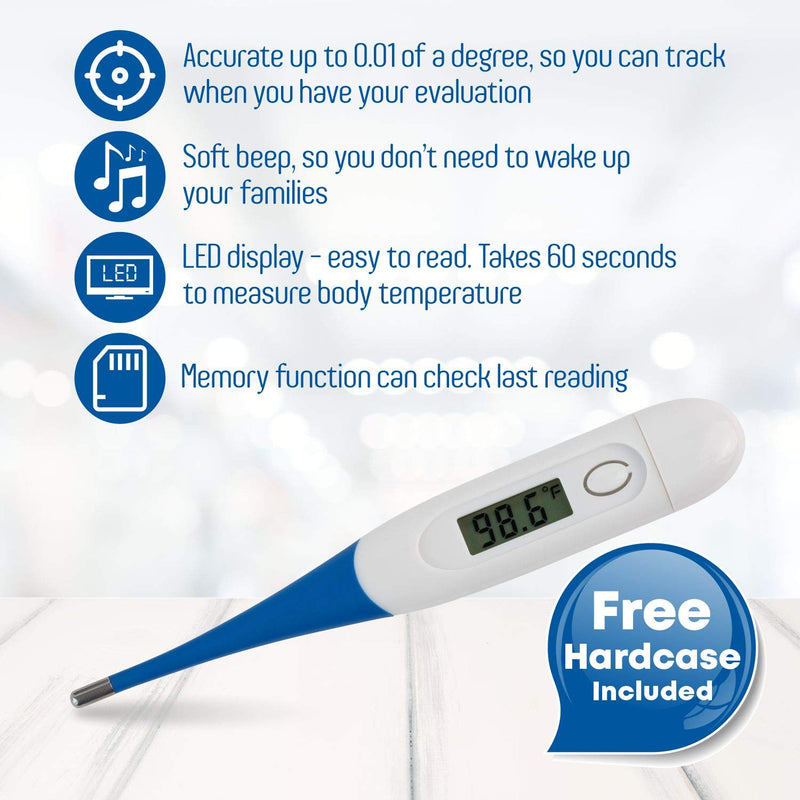 [Australia - AusPower] - Thermometer,Digital Medical Thermometer for Baby Children and Adult Termomer Fever Thermometer for Fever Accurate and Fast Readings Oral and Rectal Fever Indicator for Children Adults & Babies (1) 