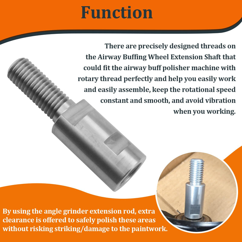 [Australia - AusPower] - Airway Buff Extender, 3-1/2" Aluminum Airway Buffing Wheel Extension Shaft for Aluminum Wheel Polishing Kit, Angle Grinder Extension Rod, Buffing Machine Accessories(1PCS) 