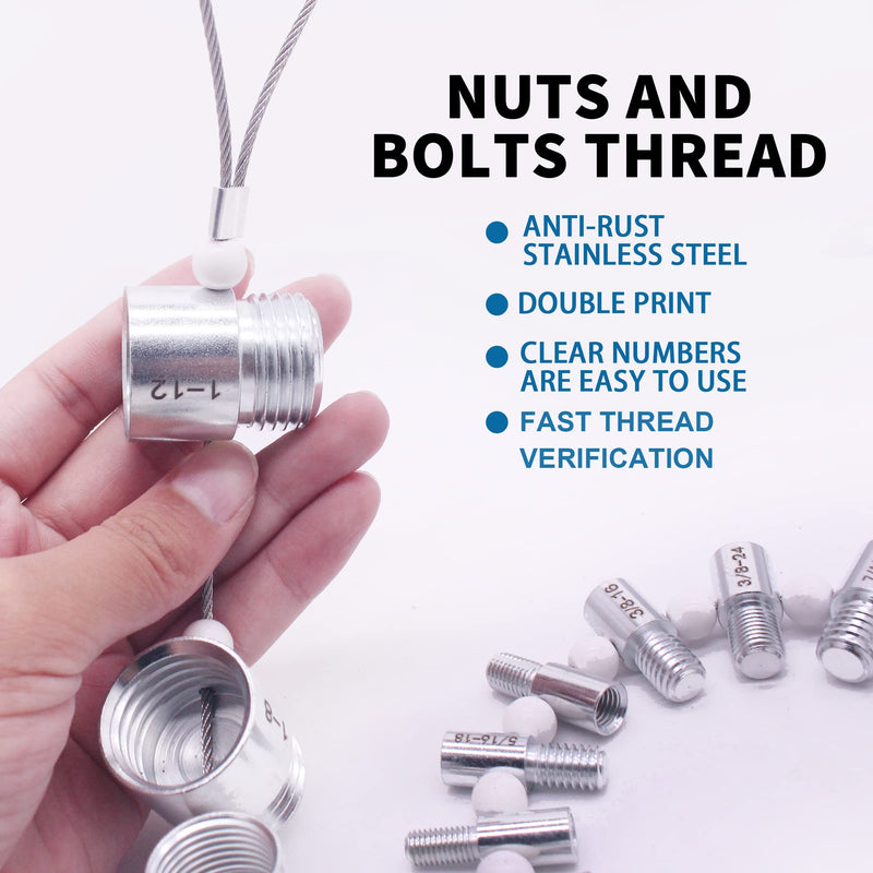 [Australia - AusPower] - Thread Checker Nut & Bolt SWTC-44 Bundle Thread Checker Nut and Bolt Checker 44 MaleFemale Thread Identifier Gauges - 23 Inch & 21 Metric Sizes (White&black, 23 Inch & 21 Metric) 