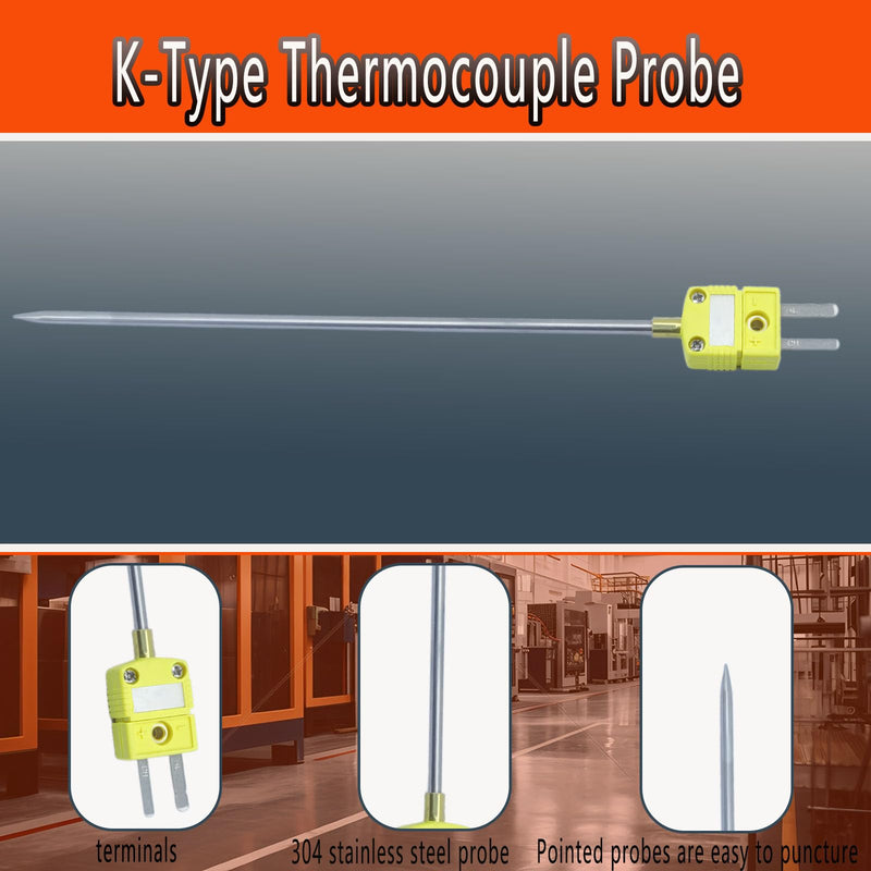 [Australia - AusPower] - 50207-K K-Type thermocouple Probe Temperature Range -50°F / 2000°F 
