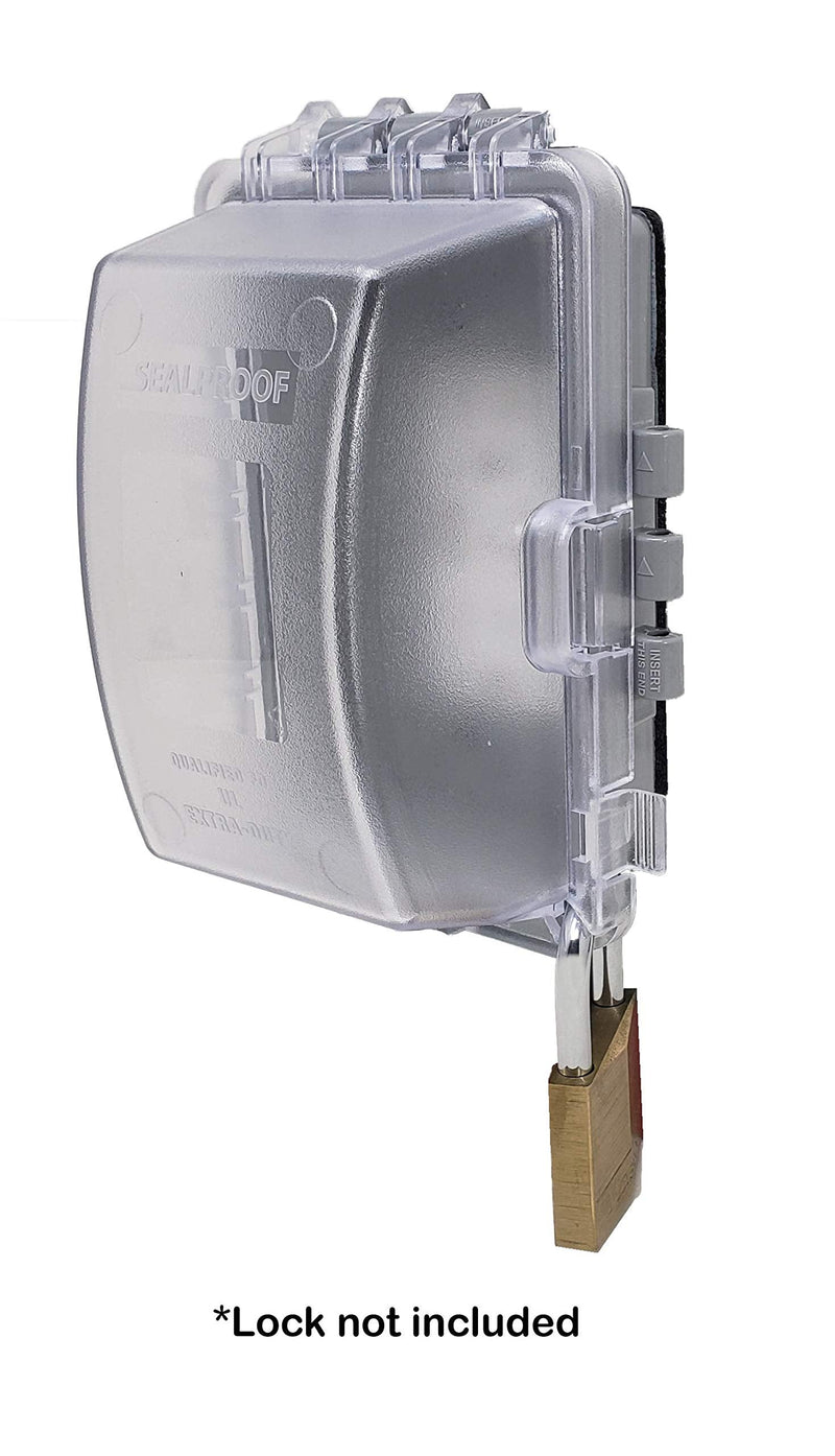 [Australia - AusPower] - Sealproof 1-Gang Weatherproof In Use Outlet Cover | Horizontal/Vertical Outdoor Plug and Receptacle Protector, Lockable Bubble Cover, UL Extra Duty Compliant, 18 Configurations Clear Frost 