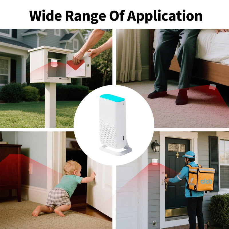 [Australia - AusPower] - Bed Sensor Alarm and Fall Prevention for Elderly, Motion Sensor Alert System with 58 Melody/LED/Vibration Mode, for Patients Seniors Elderly Monitoring at Home 2 Motion Sensors + 1 Receiver 