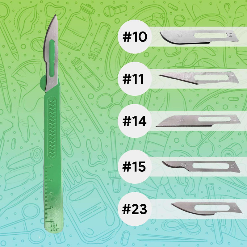 [Australia - AusPower] - FifthPulse Disposable Surgical Scalpel Knife #23 - Ten Individually Wrapped Sterile Scalpel Blades - Surgical Blade Scalpels With Safety Grip 