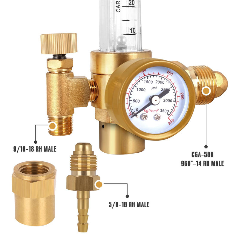[Australia - AusPower] - Argon/CO2 Mig Tig Flow Meter Gas Regulator Gauge Welding Weld 