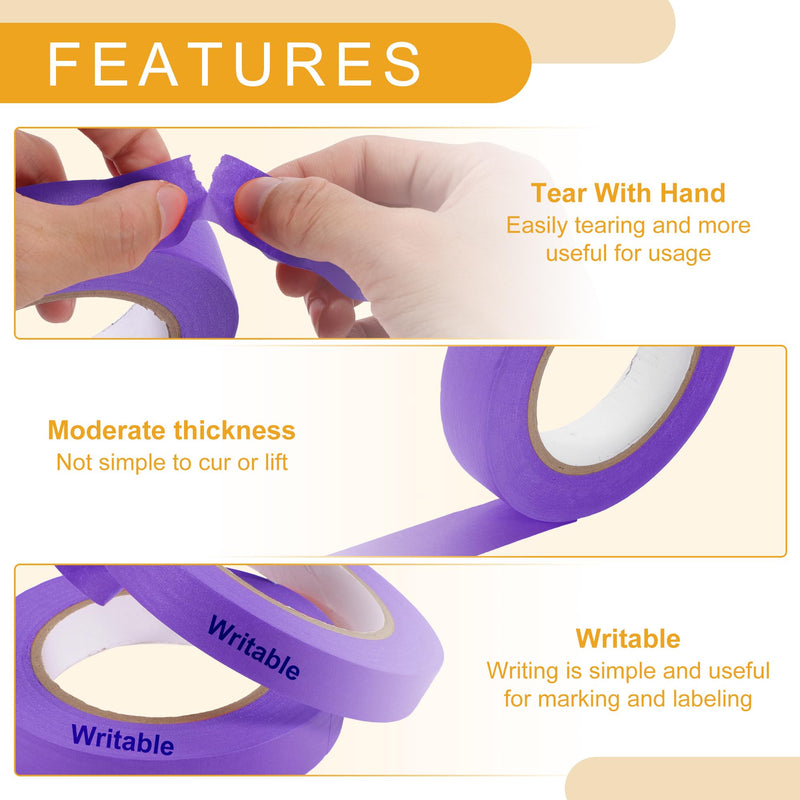 1 Pc 1 Inches x 54.7 Yards Universal Painters Tape - DIY Car Auto Paint for Masking Tape No Residue - Crepe Paper Purple