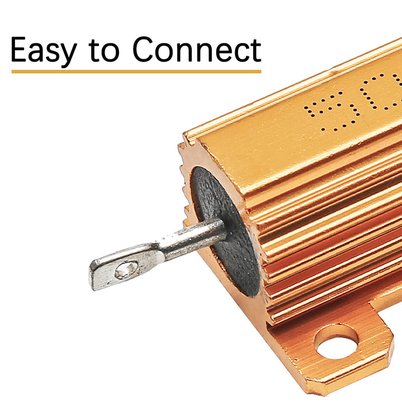 [Australia - AusPower] - 2 Pack Aluminum Case Resistor 50W 1 Ohm Housing Wirewound Resistors, Screw Tap Chassis Mounted Load Resistors Adapters for Inverter, LED Lights, Speakers 