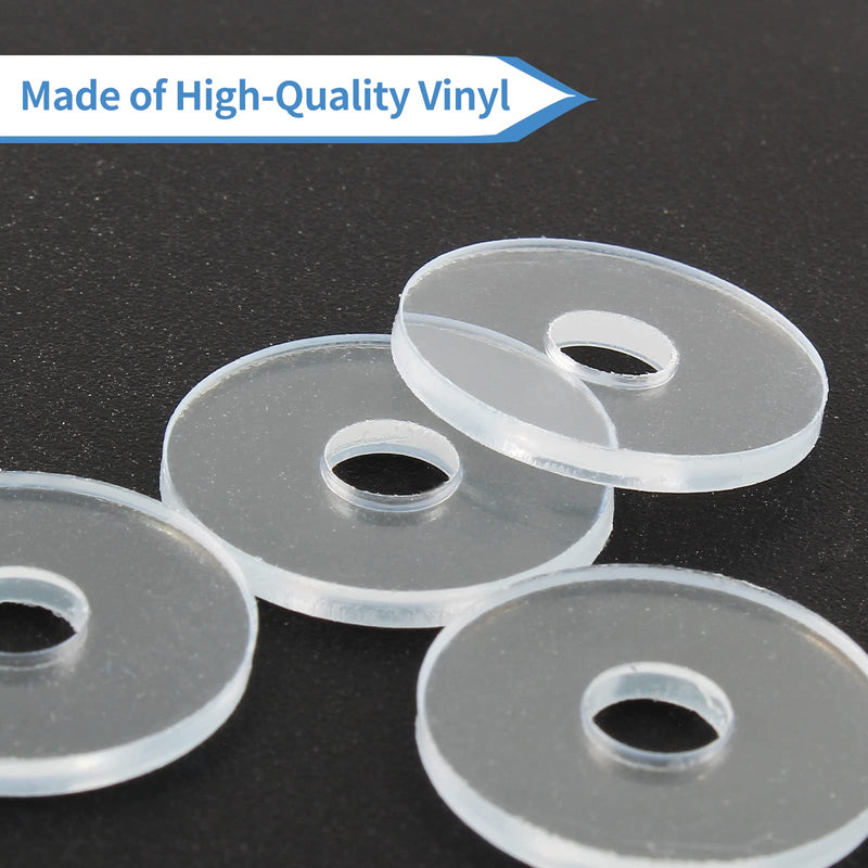 [Australia - AusPower] - 10 Pack 3/4 Inch Clear Washers for Shower Door Handle, Plastic Washers Spacers Vinyl Replacement Parts Transparent Gasket, Plastic Flat Washer Clear Plastic Gasket for Standoff Cap Assemblies 10 Pack 