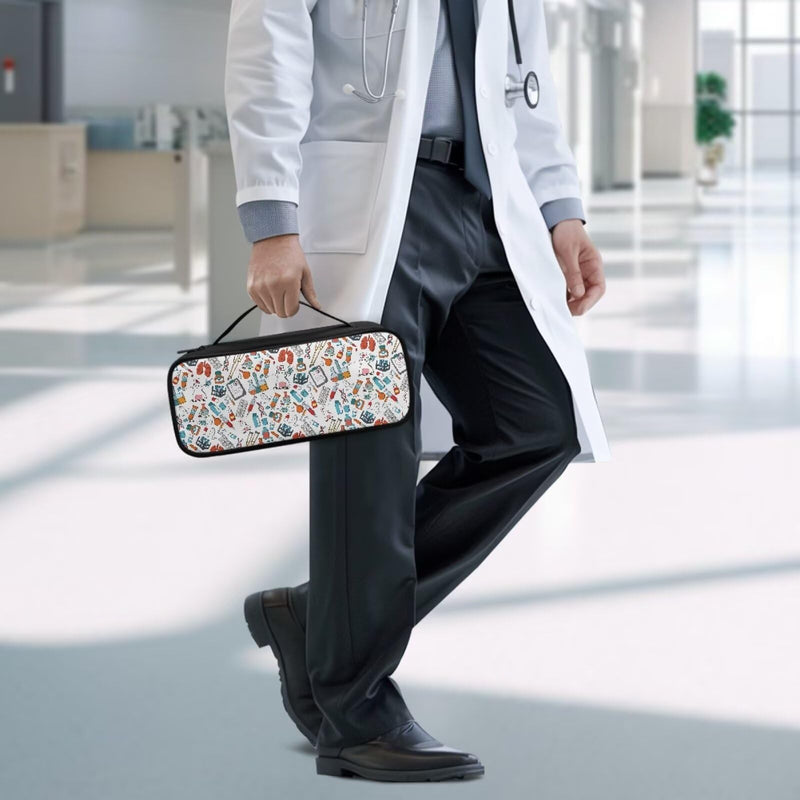 [Australia - AusPower] - Nurse Cat Stethoscope Case with Handle & Mesh Pockets Lightweight Stethoscope Carrying Bag Organizer for Nurse Accessories Shockproof Protectors Nurse Cat 