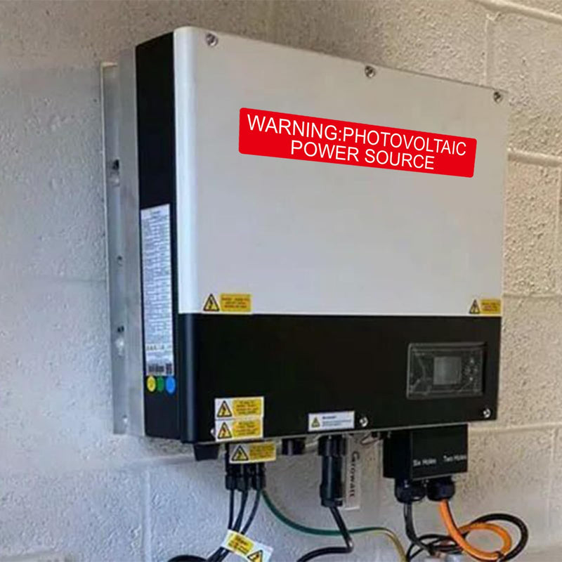 10 Pack Photovoltaic Power Source Warning Labels, Outdoor PV Label Stickers, Vinyl Labels for Photovoltaic Solar Systems(5 3/4 x1 1/8 Inches)
