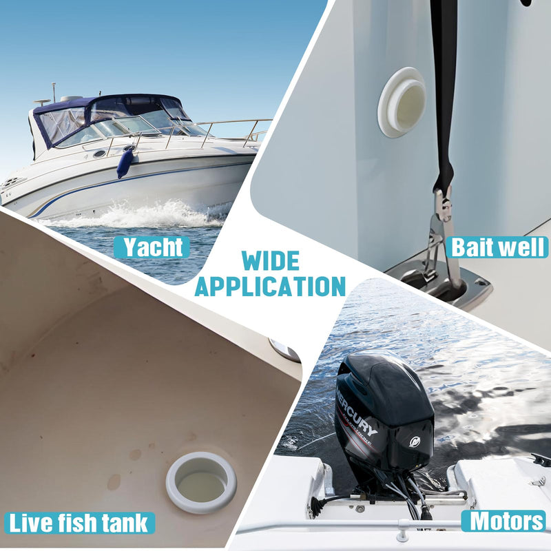 Yaocom 2Pcs Adjustable Splashwell Drain Pipe Opening 1-1/4 inch or 3/4-Inch Plastic Livewell Overflow Drain Pipe for Boat Water Marine Splashwell Livewell Overflow Transom Installation 1-1/4"
