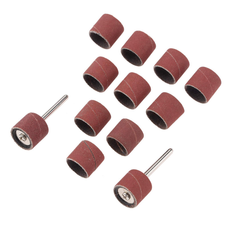 [Australia - AusPower] - 100 PCs Sanding Bands 600 Grit Drums Sleeves for DREMEL Rotary Tools with 2PCs Mandrel 12CM 600# Grit with Mandrel 