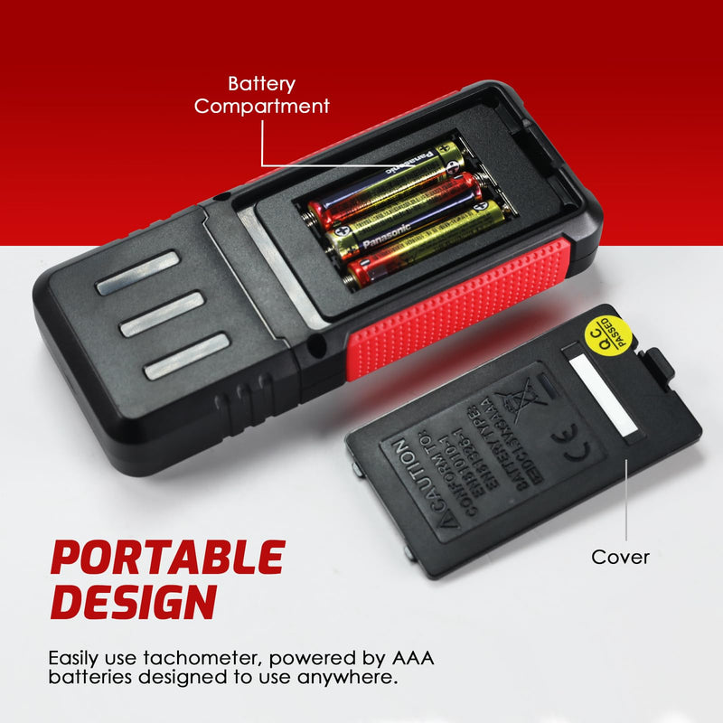 [Australia - AusPower] - Digital RPM Tachometer, Non Contact RPM Meter 10-99999 RPM High Accuracy Laser Tachometer Gauge with Reflection Tape, LCD Backlight, Data Hold & Max/Min/AVG Functions 