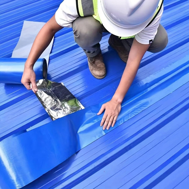 Waterproof Sealant Tape Self Adhesive Rubberized Asphalt Tape for RV Roof Metal Roof Corrugated Roof Leak Repair UV Resistant Heavy Duty Waterproofing Membrane(Blue, 7.874in*196.85in) Blue