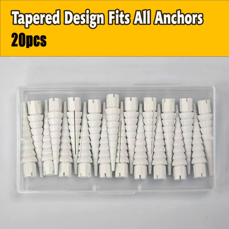 [Australia - AusPower] - White 20PCS Stripped Screw Hole Repair Anchor, Door Hinge Screw Hole Filler, Multi Use Wall Anchors, Fits Wood Screws Sizes #2 to #16 White 