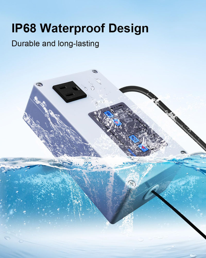 [Australia - AusPower] - 1100W Digital Temperature Controller, 110V 10A Thermostat Switch with Waterproof NTC 10K Sensor Probe, for Refrigerator Freezer Aquarium Heaters or Cooling Devices 