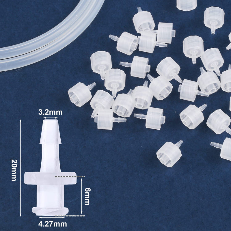 [Australia - AusPower] - 30pcs Syringe Adapter, Clear Female Luer Lock 1/8" Luer Lock Connector Kit to Syringe Coupler Adapter (3.2mm) 