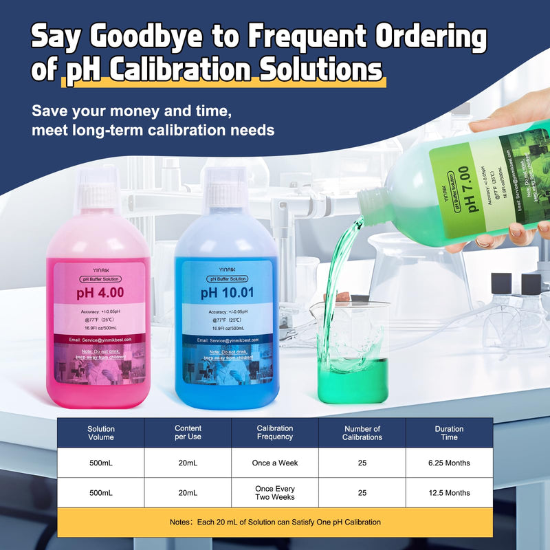 [Australia - AusPower] - YINMIK 6 in 1 pH Meter with 500mL pH Calibration Solution 