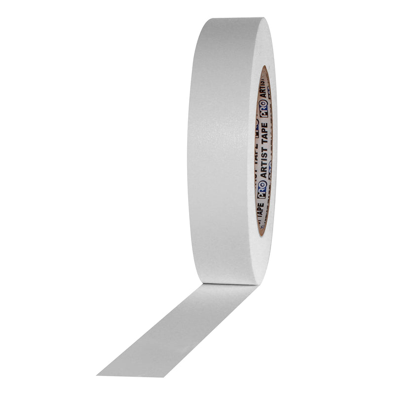 ProTapes Artist Tape Flatback Printable Paper Board or Console Tape, 60 yds Length x 1" Width, White (Pack of 1) & Pro Gaffer Gaffers Tape, 2 in x 55 yd, Black