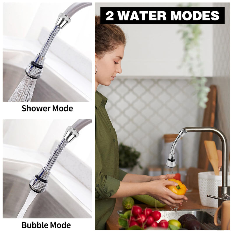 [Australia - AusPower] - Tap Hose Aerator, Aerator for Taps with Hose, 360 Degree Swivel Tap Aerator, Flexible Tap Aerator, Aerator Tap Extension for Kitchen Sink 