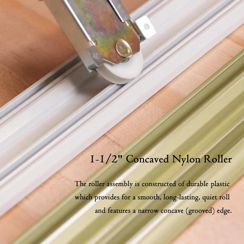 Sliding Mirror Door Rollers Assembly Fit Contractors Part #W8020C, 1-1/2" Nylon Concaved Wheels, 2-1/2" Hole Centers, Top Adjustable, Yellow Zinc Plated, 4 Pack 2-1/2" H.C. - 4Pack