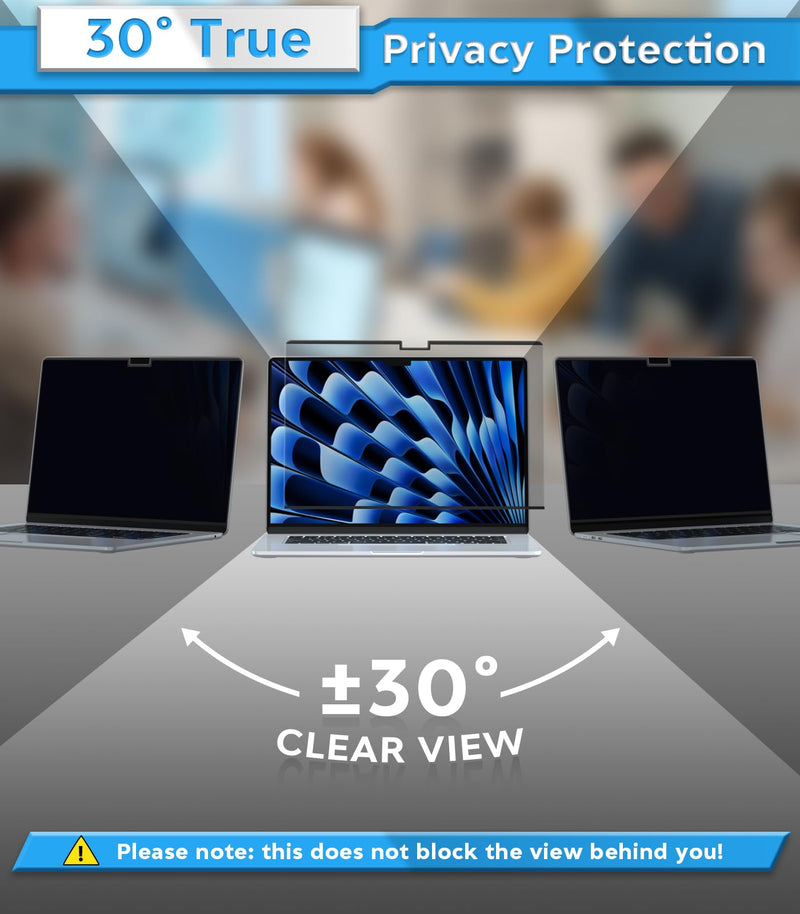 [Australia - AusPower] - PYS Magnetic Privacy Screen for MacBook Air 15.3 Inch (2023-2024, M2 M3 Chip) - Removable Anti-Glare Protector with Camera Cover Slide and Anti-Blue Light Filter MacBook Air 15 Inch (2024-2023,M2/M3) 