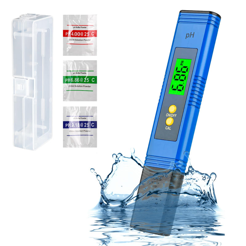 PH Meter Digital PH Accuracy Water Quality Tester 0.01 Resolution 0-14 Measuring Range with Auto Calibration Digital Value Tester for Checking Drinking Water Aquarium Pools Swimming Pool Laboratory Blue | Meter Digital PH Accuracy Water Quality Tester...