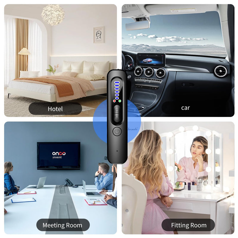 [Australia - AusPower] - Hidden Camera Detector - Anti Spy/Car GPS Tracker/RF Signal/Bug Sweeper/Hidden Devices/Listening Device Detector - Portable Bug Finder for Office Car Hotel Travel Indoor Outdoor Use 