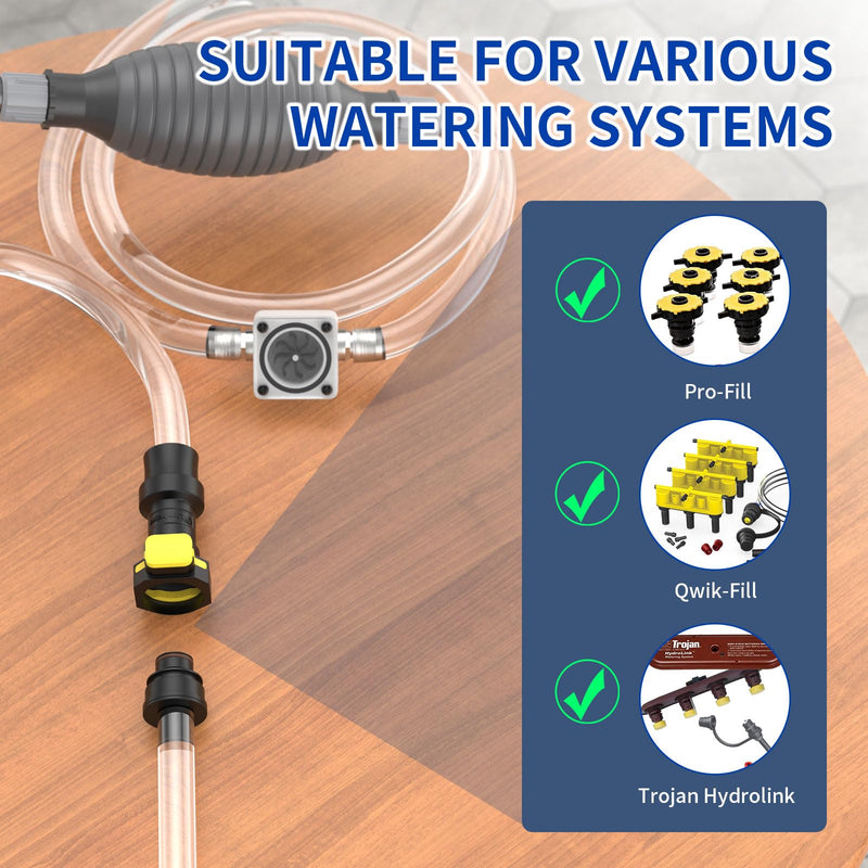 Golf Cart Water Filler for Flow Rite Pro Fill Watering System, Hand Water Pumb for Trojan HydroLink Watering System (Golf Cart Water Filler - with Flowmeter) Golf Cart Water Filler - With Flowmeter