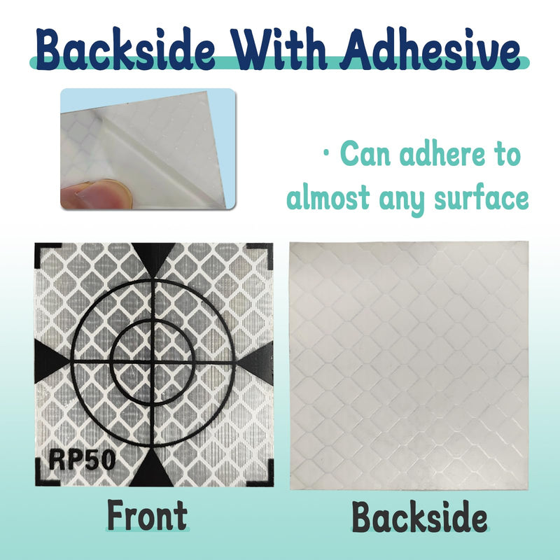 SameYa 100PCS 50MM Paste Up Reflector,White Reflector Targets for Total Stations,Waterproof Survey Target Mark 50 MM