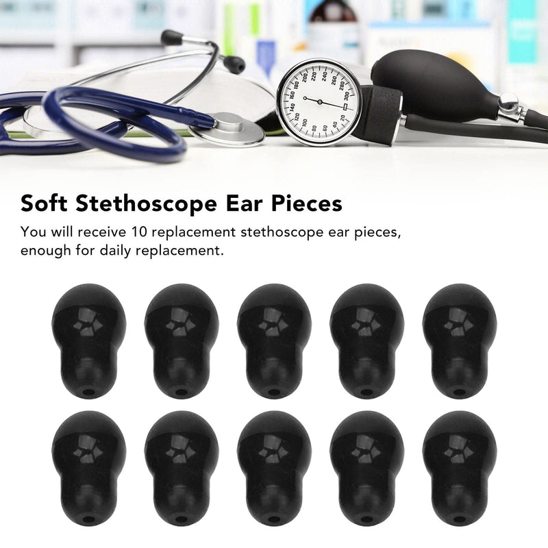 [Australia - AusPower] - 10 Soft Silicone Stethoscope Ear Tips, Mushroom Shape, Replacement Earplugs with 2.5mm Hole Size for 5mm Ear Hooks 
