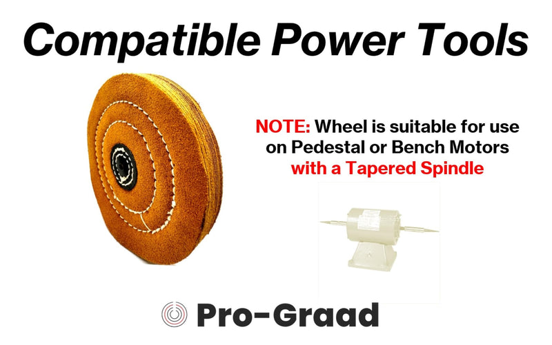5" x Pin Hole Center 18 Ply Chamois Leather Buffing Polishing Wheel - Leather Center, Long Lasting, Ideal for Final Finish on Gold, Silver, Soft Metals with Rouge for Mirror Finish 5" Diameter x Pin Hole Center